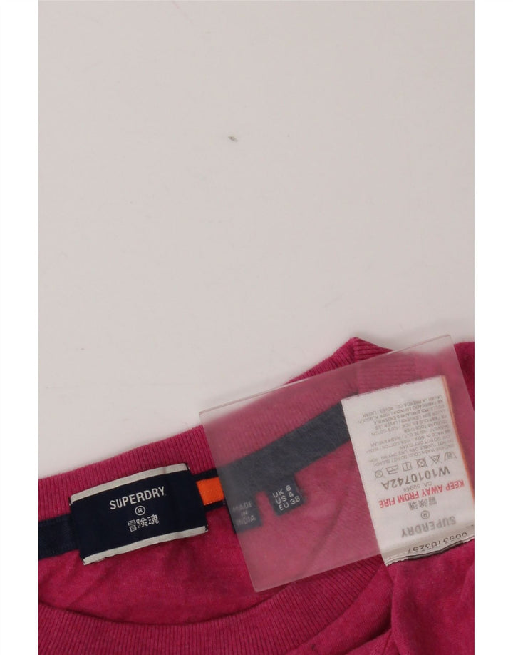 Женская футболка оверсайз Superdry Top UK 8, маленький розовый хлопок