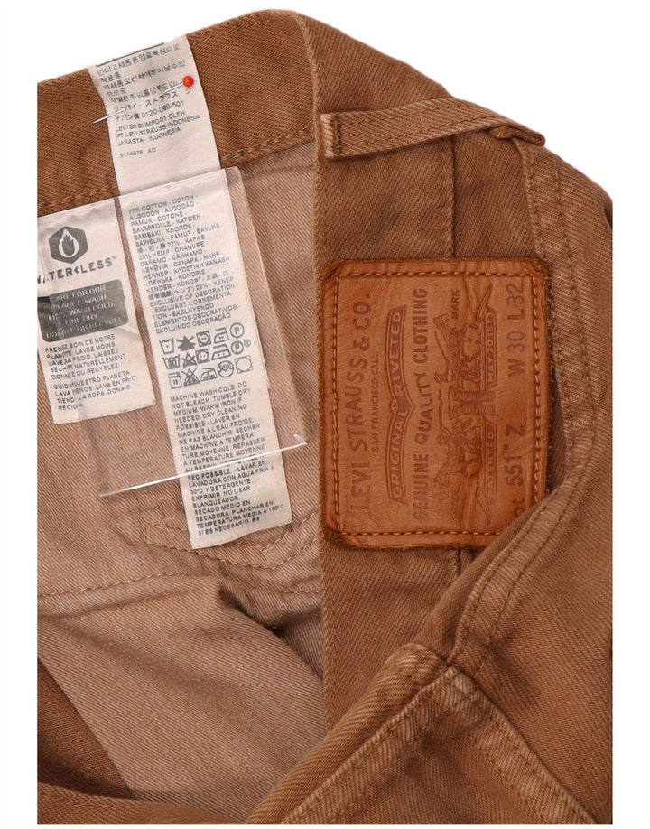 Мужские прямые джинсы Levi's 551 W30 L32 коричневые, хлопок
