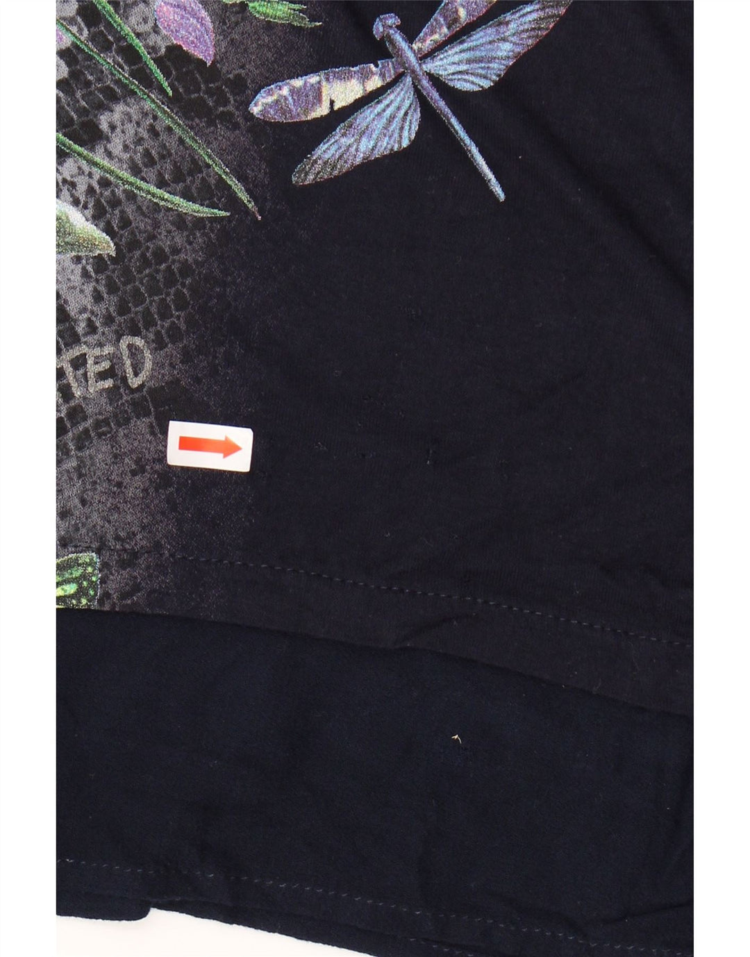 Женская туника с рисунком Desigual UK 14, средний темно-синий с цветочным принтом