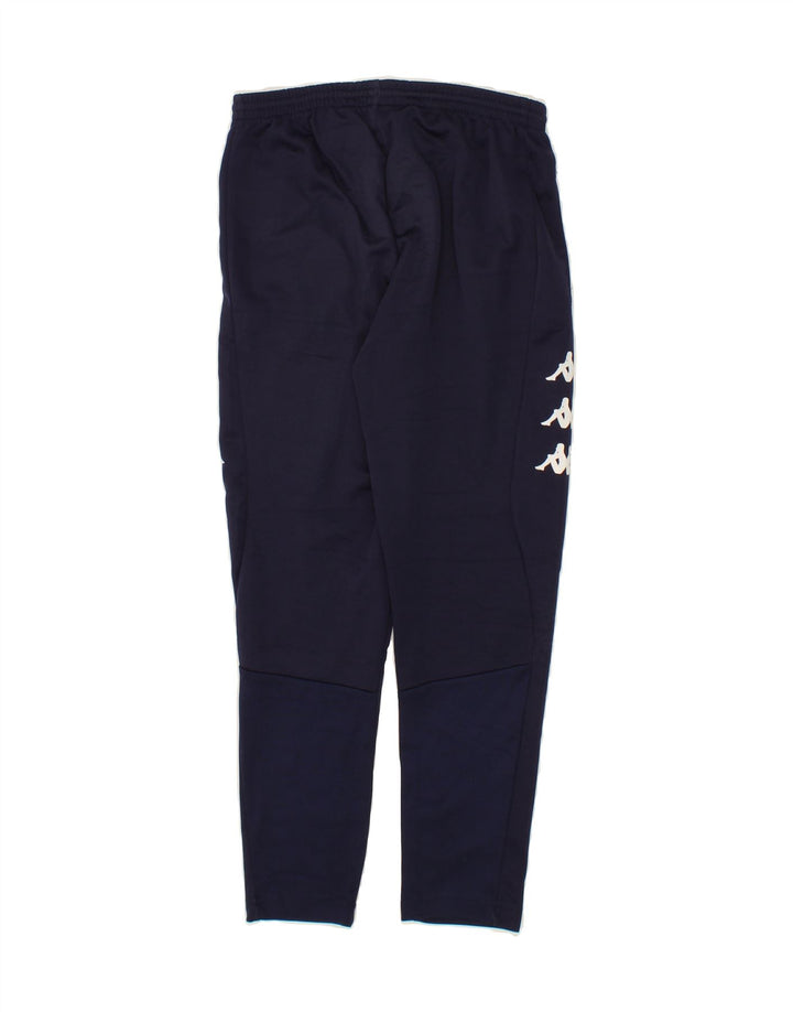 KAPPA Boys Graphic Tracksuit Trousers 11-12 Years Navy Blue Polyester Vintage Kappa and Second-Hand Kappa from Messina Hembry 