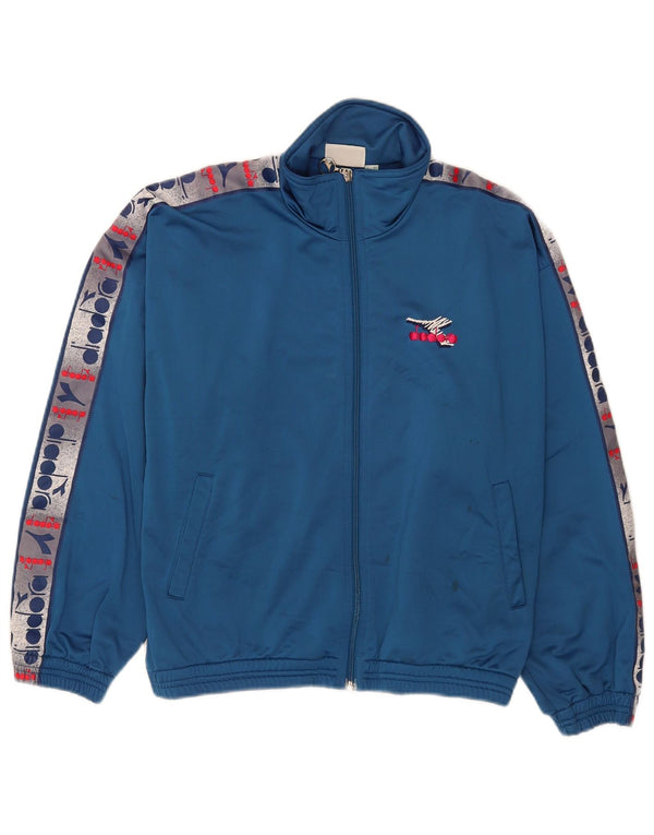 Мужской спортивный костюм Diadora с графическим рисунком UK 32 2XS Синий с цветными блоками