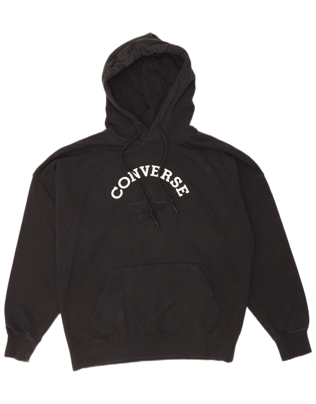 Мужской джемпер с капюшоном Converse с рисунком, средний черный, хлопковый