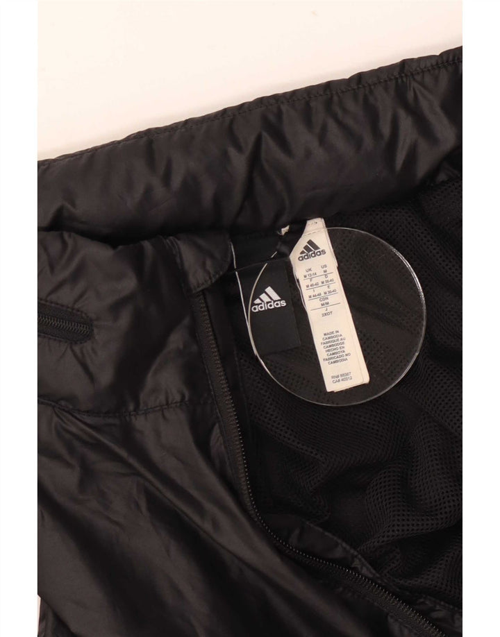 Женская дождевик с капюшоном Adidas с графическим рисунком UK 12/14, средний черный полиэстер