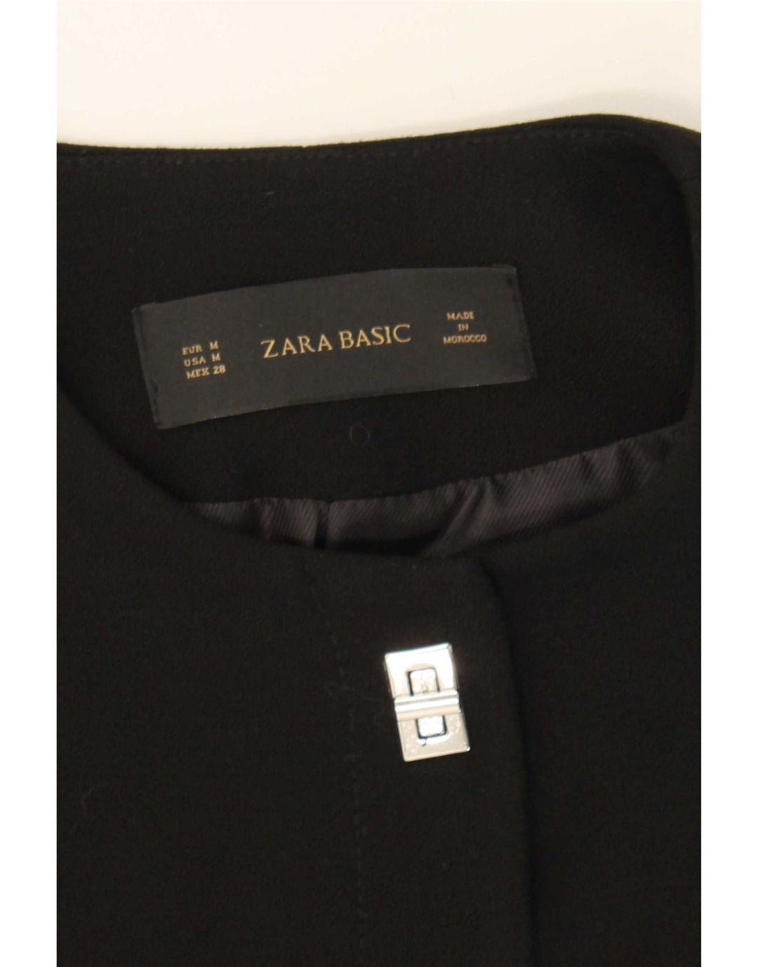 Женский пиджак на 1 пуговице Zara UK 12, средний черный