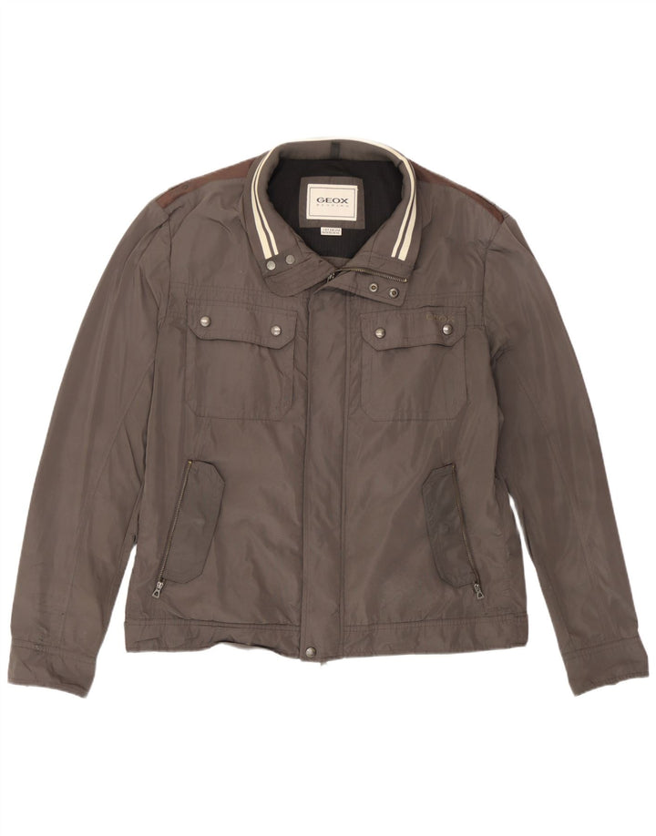 Мужская куртка-бомбер Geox UK 46 3XL Серый полиэстер