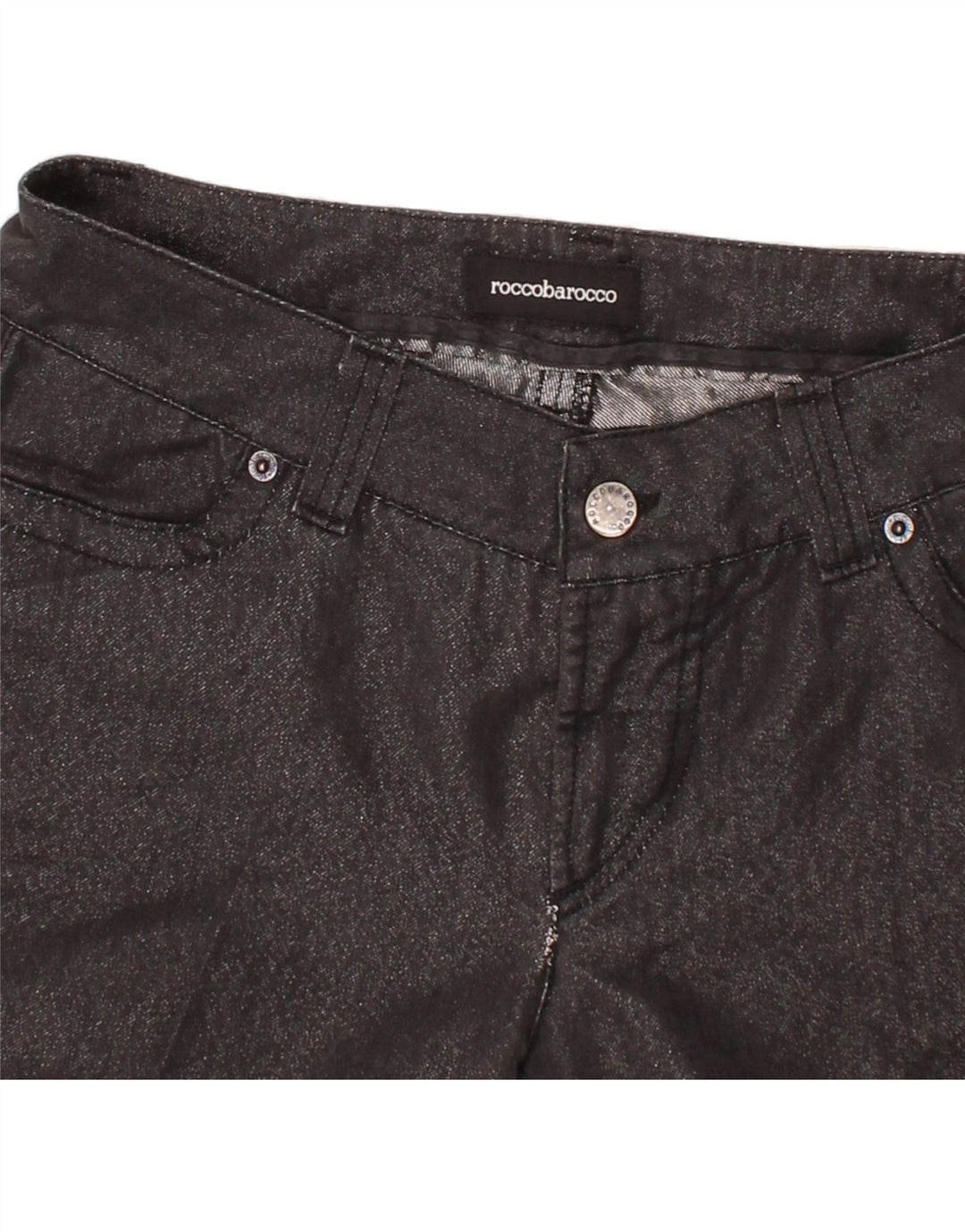 ROCCOBAROCCO Womens Straight Casual Trousers IT 42 Medium W30 L28  Black Vintage Roccobarocco and Second-Hand Roccobarocco from Messina Hembry 