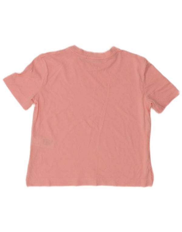 Calvin Klein Женская укороченная футболка свободного кроя с рисунком Top UK 6 XS Розовый хлопок