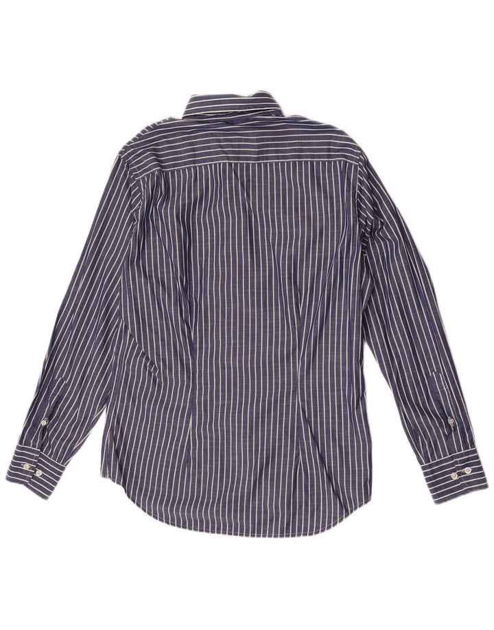 Мужская рубашка узкого кроя Fred Perry, хлопковая синяя полоска среднего размера