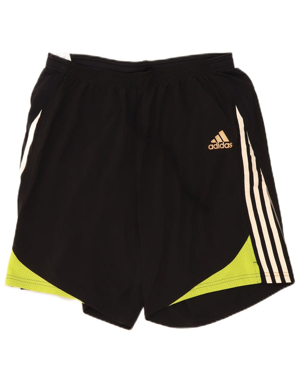 Мужские спортивные шорты Adidas, большие черные полиэстер с цветными блоками