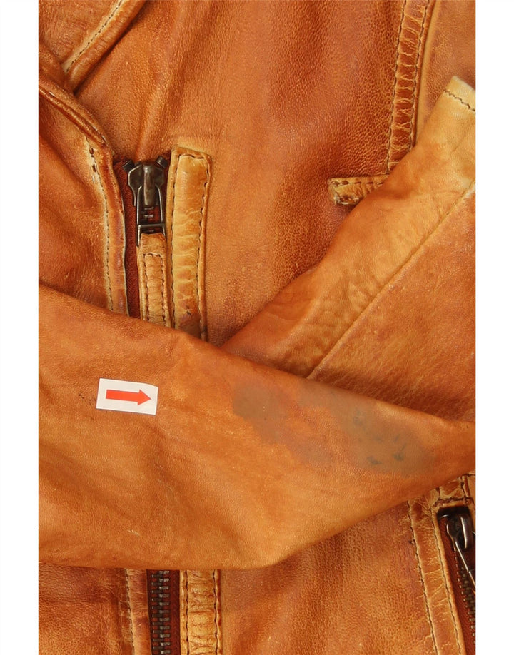 Женская кожаная косуха Gipsy UK 14, кожа среднего коричневого цвета