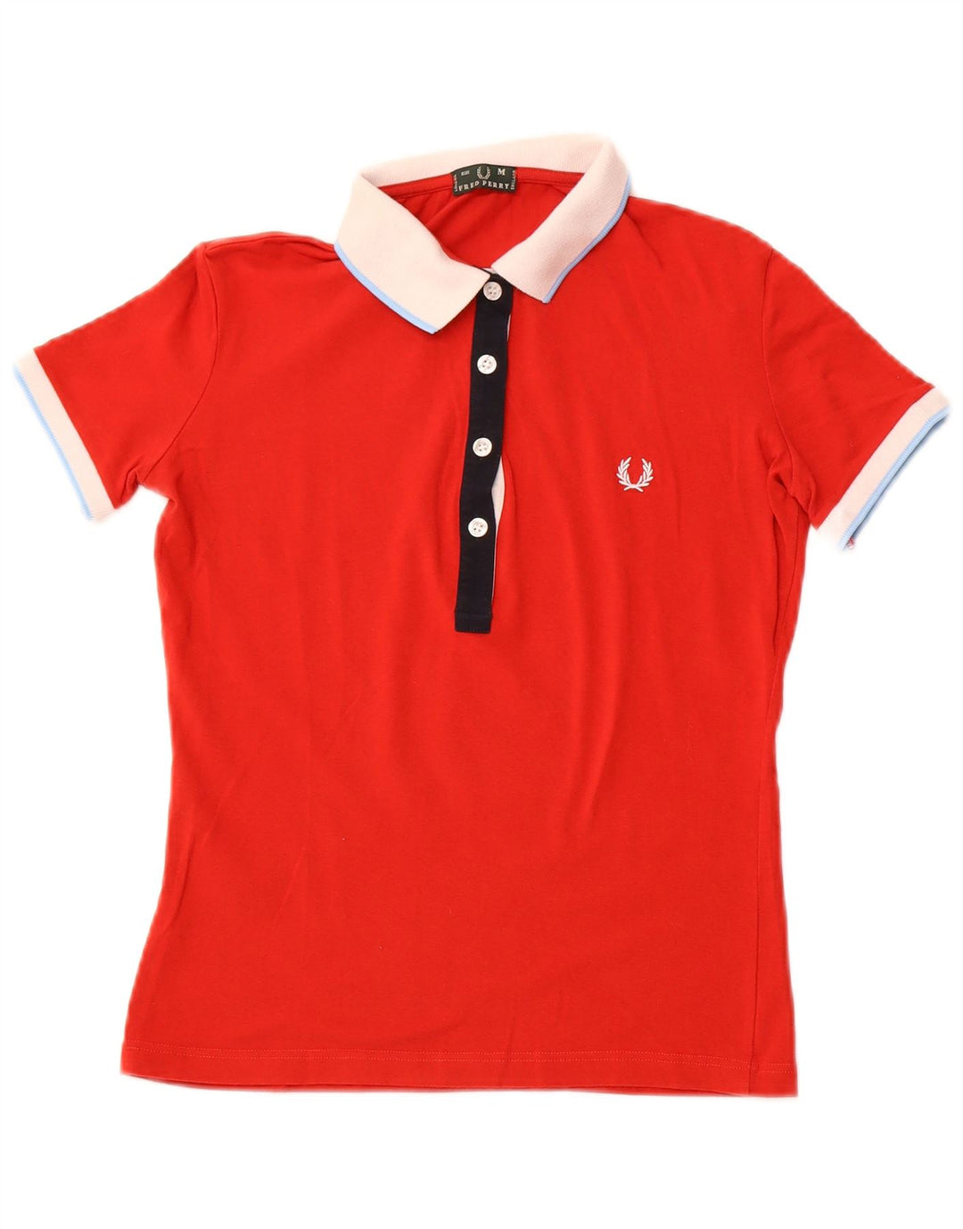 Женская рубашка-поло для регби FRED PERRY UK 12, средний красный хлопок
