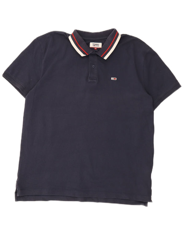 Мужская рубашка-поло Tommy Hilfiger XL, темно-синяя, хлопок
