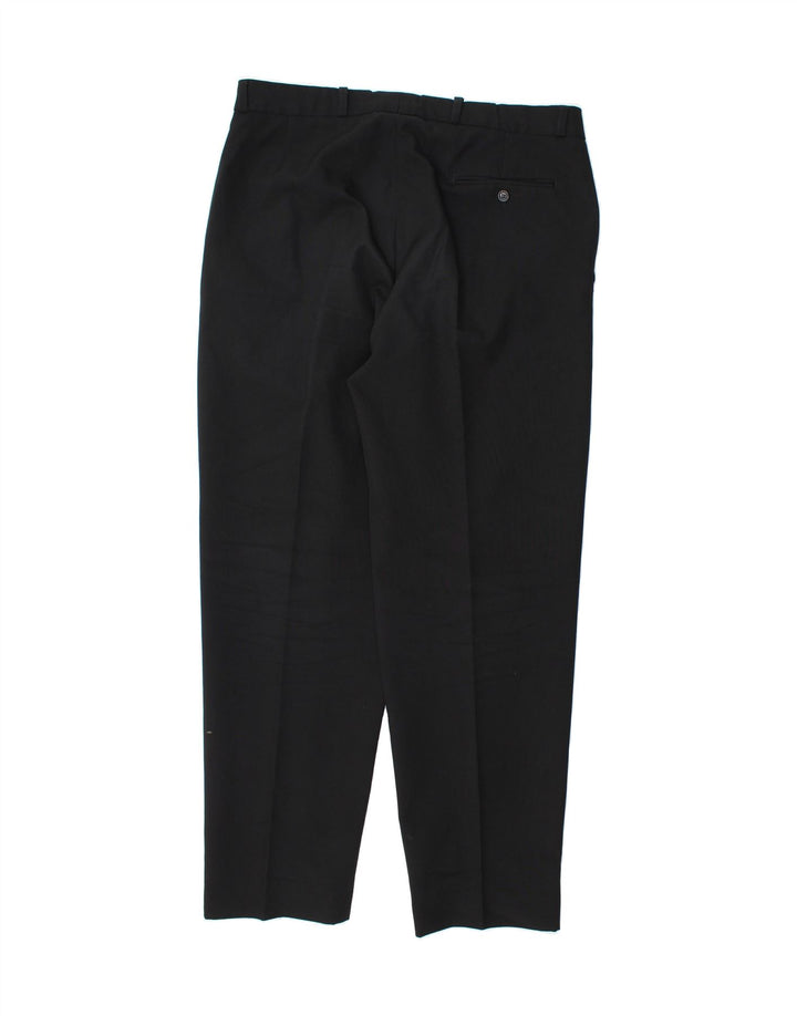 ST. BERNARD Mens Straight Suit Trousers  W36 L31 Black Polyester Vintage St. Bernard and Second-Hand St. Bernard from Messina Hembry 