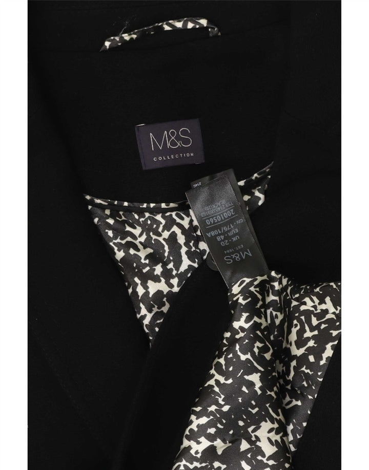 Женский пиджак на 1 пуговице Marks & Spencer UK 20 2XL, черный полиэстер