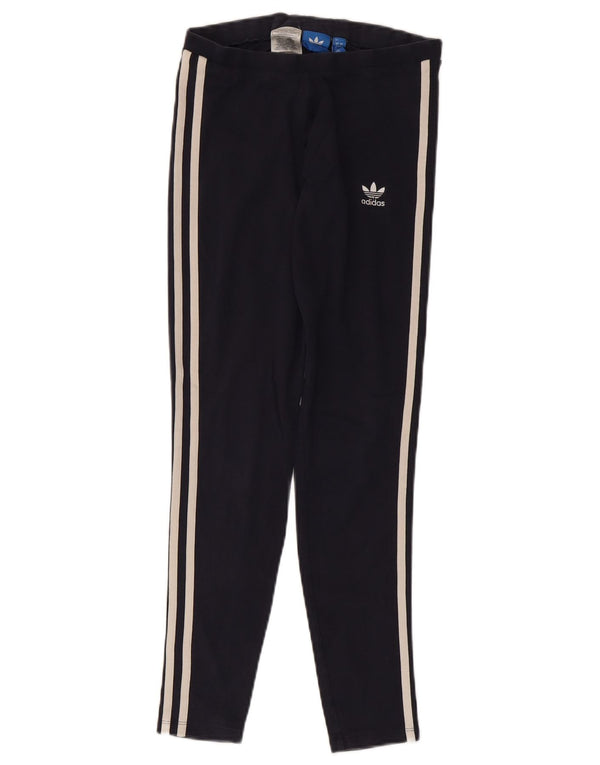 Женские леггинсы Adidas UK 8, маленькие, темно-синие, хлопковые