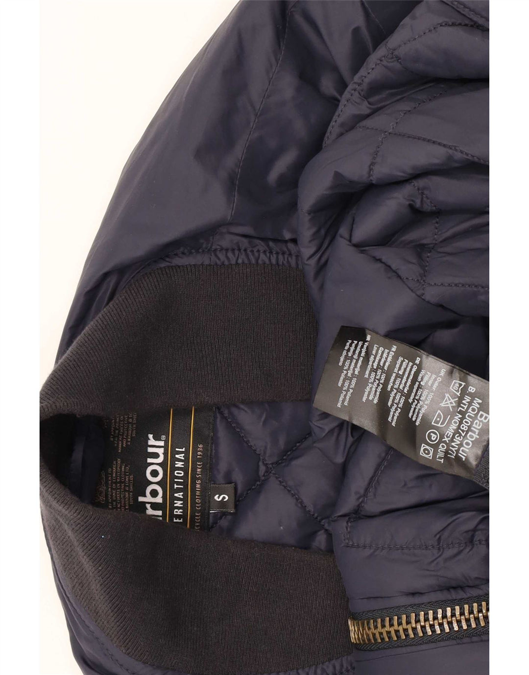 Мужская стеганая куртка Barbour UK 36, маленькая, темно-синяя, с цветными блоками, полиамид