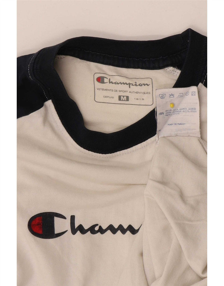 Мужской топ Champion Heritage с графическим рисунком и длинными рукавами, средний белый цвет с блоками