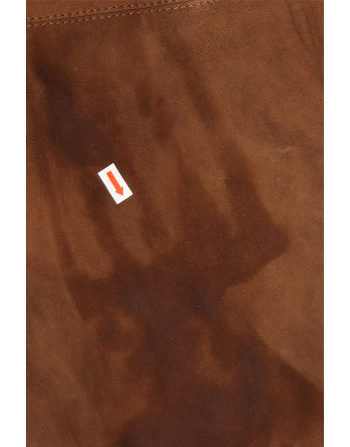 STRONG & FISHER LTD Женское винтажное замшевое пальто UK 18 XL, коричневое классическое