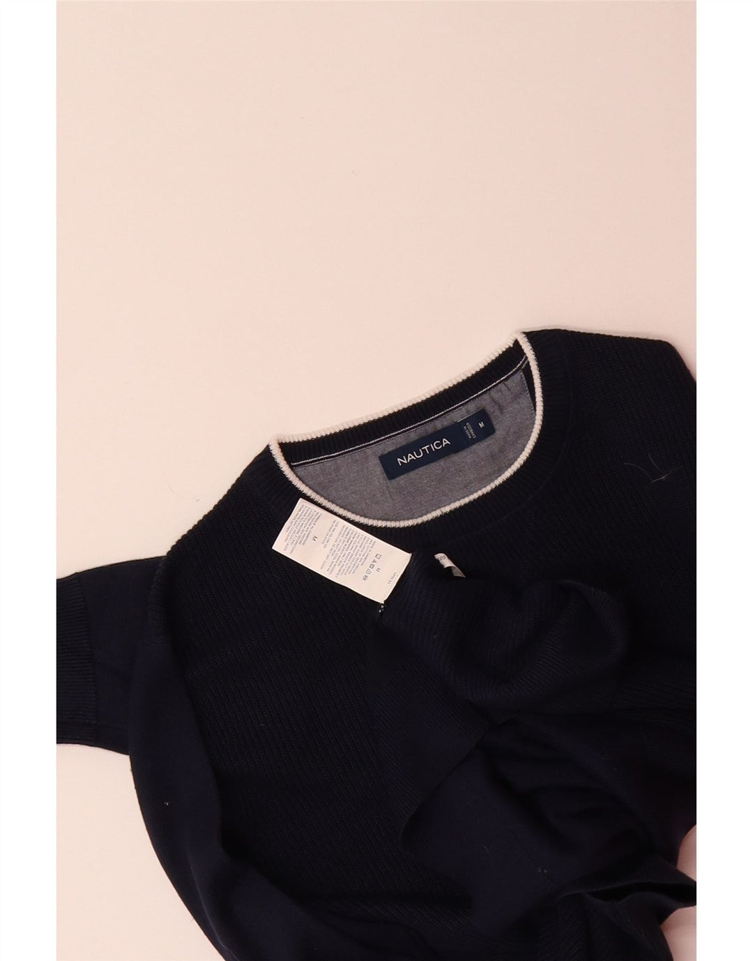 NAUTICA Mens Crew Neck Jumper Sweater Medium Navy Blue Cotton Vintage Nautica and Second-Hand Nautica from Messina Hembry 