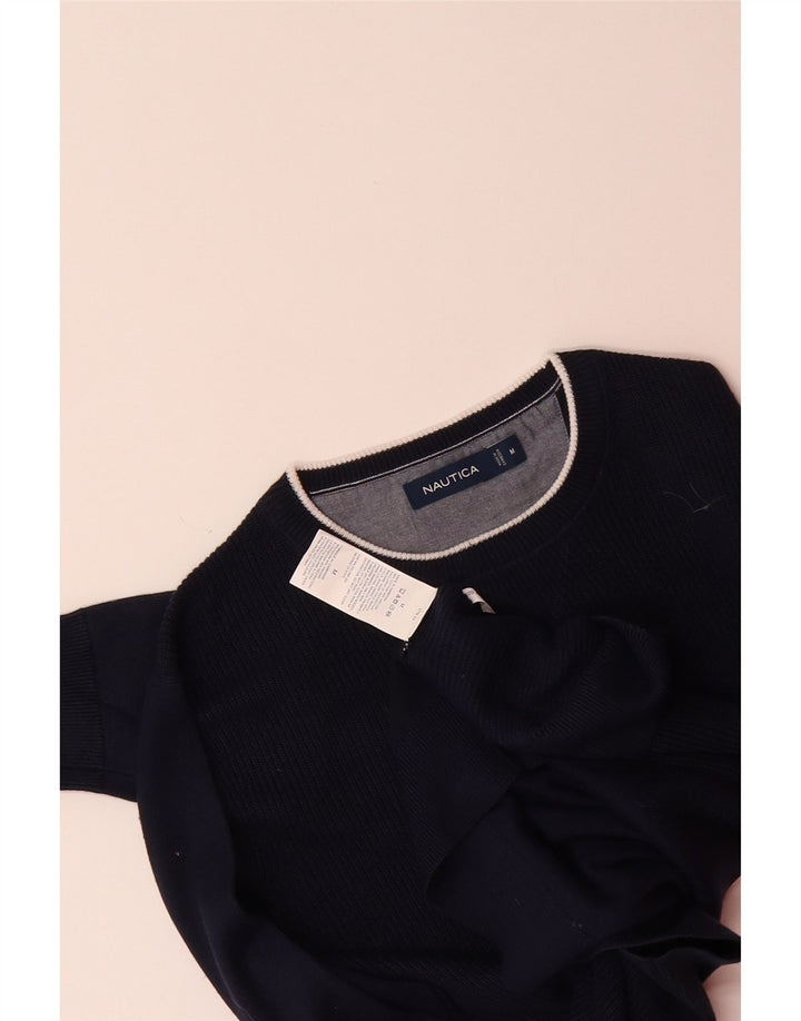 NAUTICA Mens Crew Neck Jumper Sweater Medium Navy Blue Cotton Vintage Nautica and Second-Hand Nautica from Messina Hembry 
