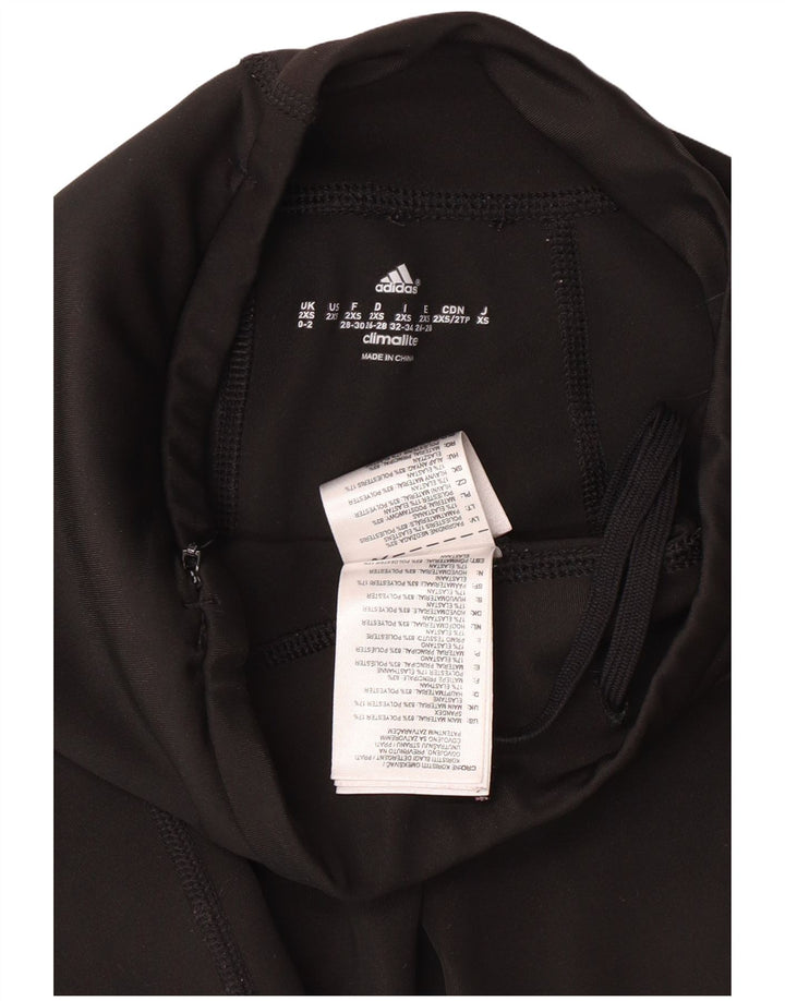 Женские леггинсы ADIDAS Climalite UK 0/2 2XS, черные, полиэстер с цветными блоками