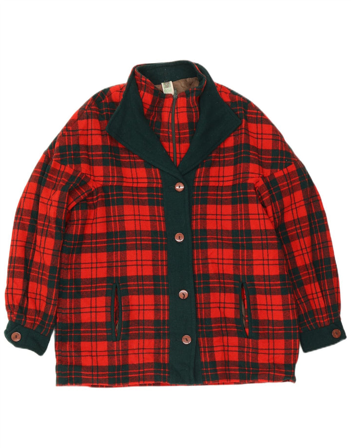Женское пальто Branigan UK 18 XL, красное шерстяное в клетку