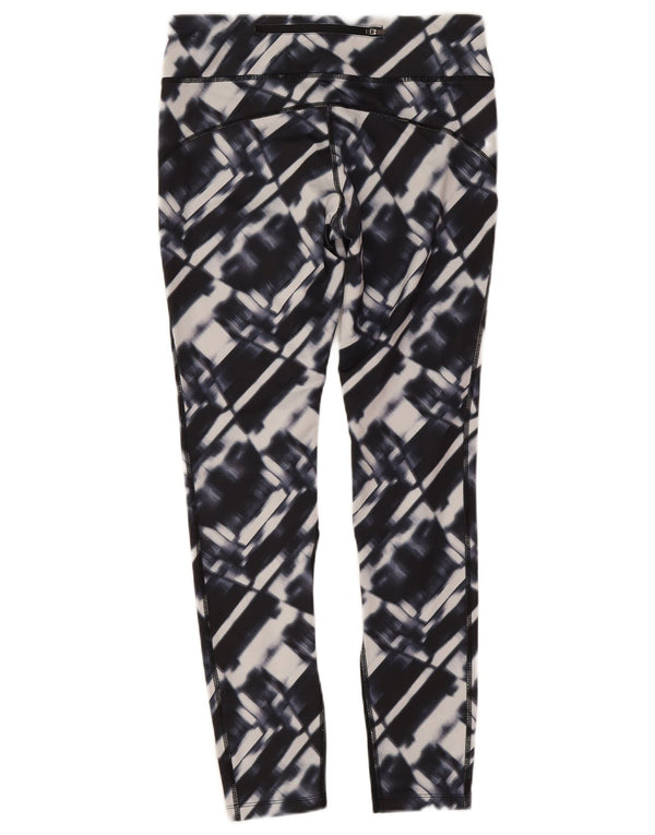 Женские леггинсы Nike Dri Fit UK 12, средний темно-синий, полиэстер с геометрическим рисунком