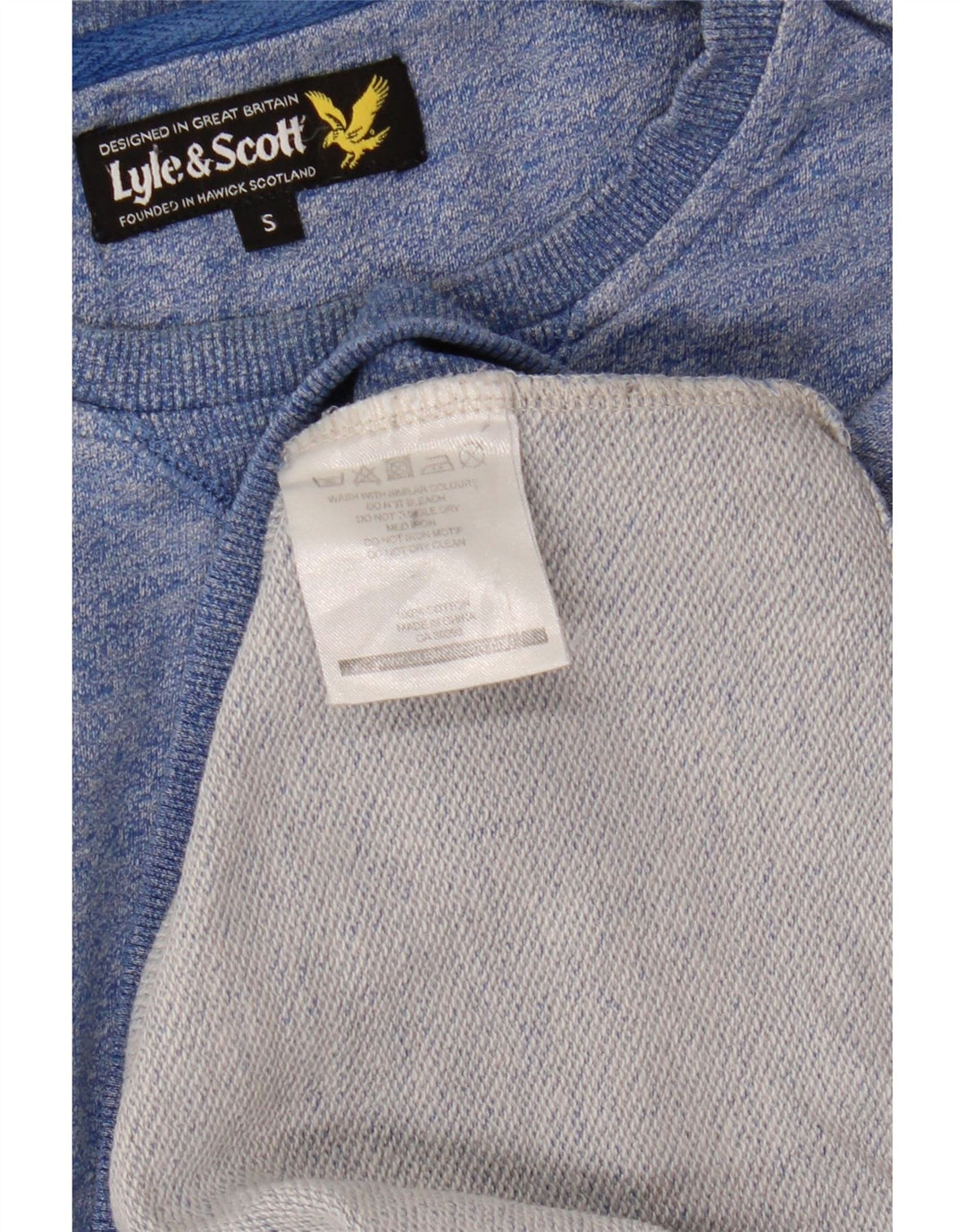 Мужской свитшот Lyle & Scott, маленький синий хлопковый джемпер в крапинку