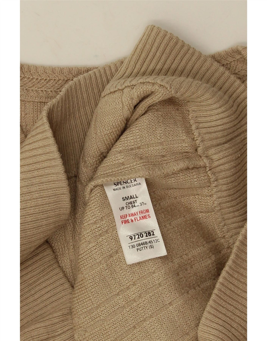 Мужской джемпер с v-образным вырезом Marks & Spencer, маленький бежевый акрил