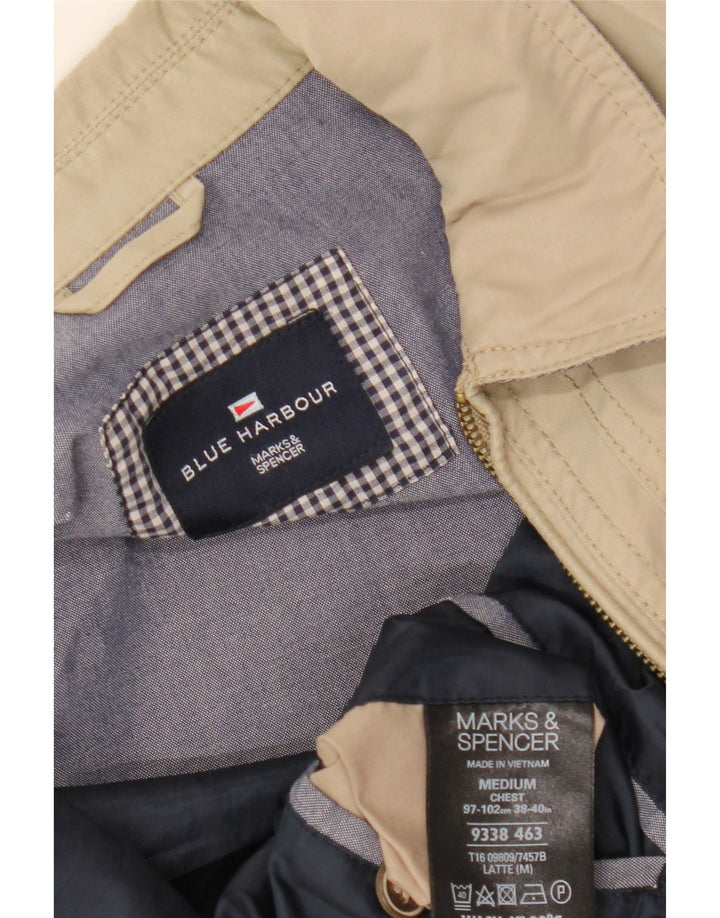 Мужская куртка-бомбер Marks & Spencer Blue Harbour UK 38 средний бежевый