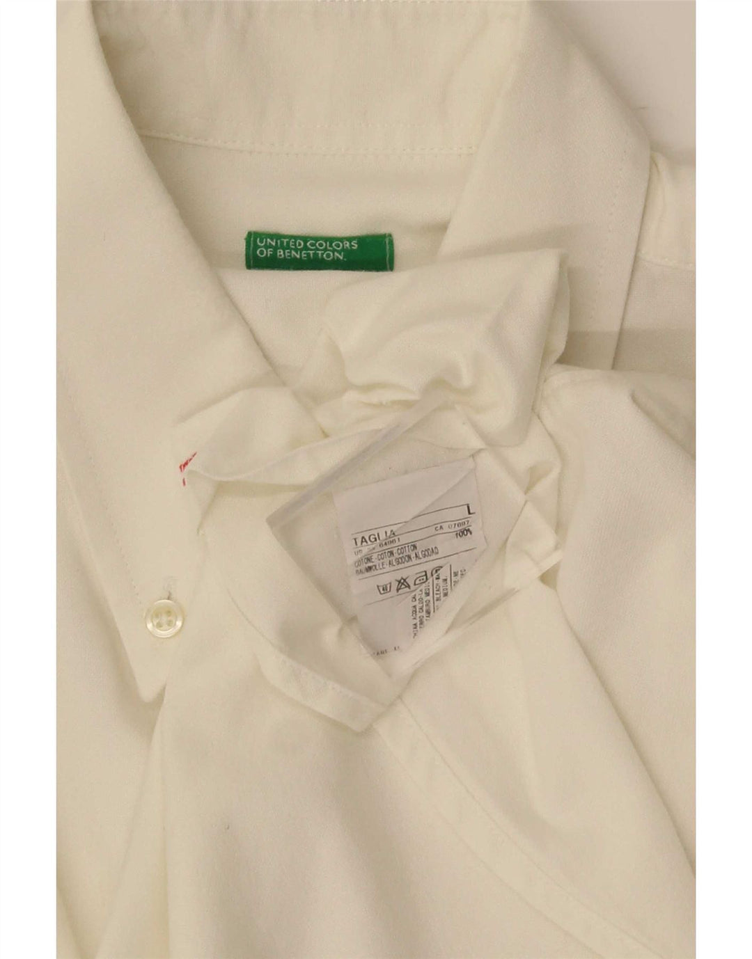 Мужская рубашка Benetton, большая белая, хлопок