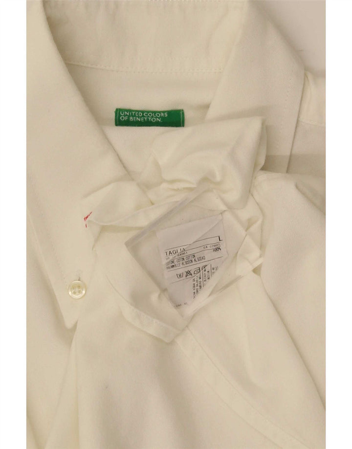 Мужская рубашка Benetton, большая белая, хлопок