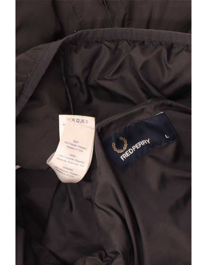 Мужская утепленная куртка Fred Perry с капюшоном UK 40, большая черная полиэстер
