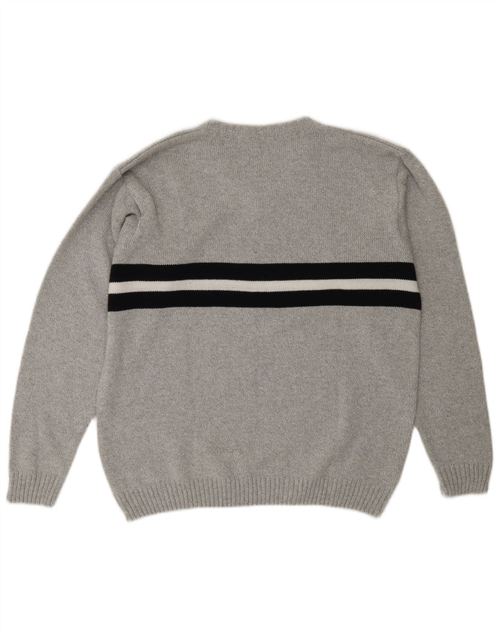 Мужской джемпер с v-образным вырезом John F Gee, Великобритания, 40/42, средний серый цвет с цветными блоками