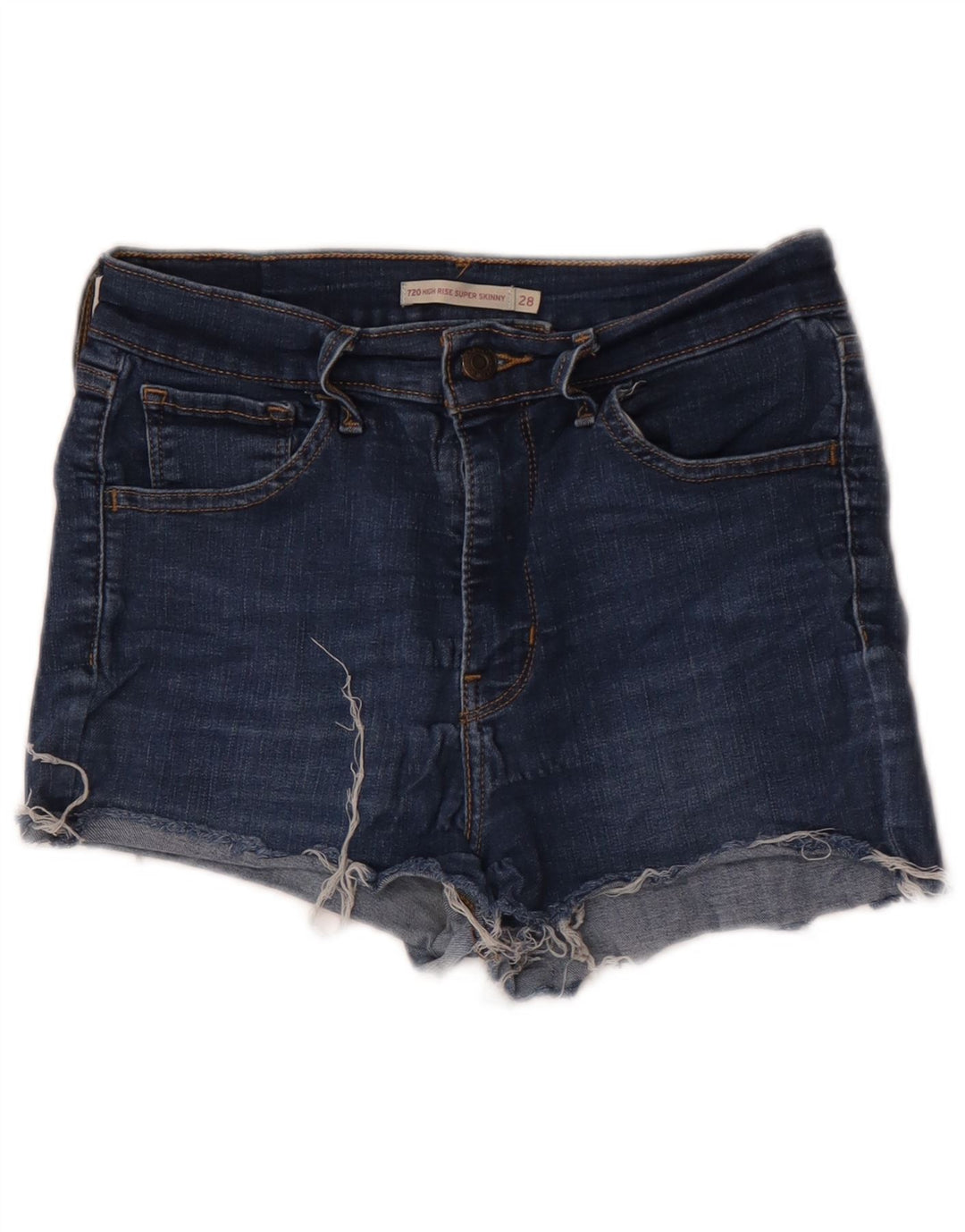 Женские джинсовые шорты LEVI'S 720 с высокой посадкой W28, средний синий, хлопок