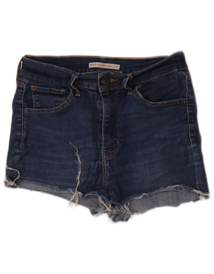Женские джинсовые шорты LEVI'S 720 с высокой посадкой W28, средний синий, хлопок