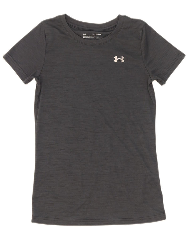 Женская футболка Under Armour Heat Gear Top UK 6 XS, серый полиэстер с крапинками