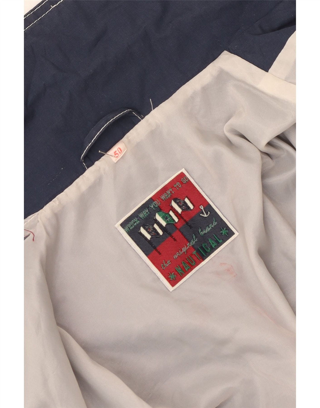 Винтажная мужская куртка-бомбер IT 50, средняя разноцветная с цветными блоками