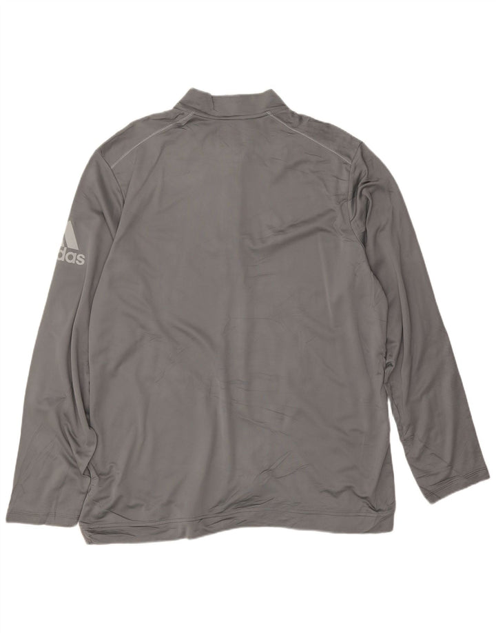 Adidas Mens Climawarm Графический пуловер с воротником на молнии Спортивный костюм Top XL Серый
