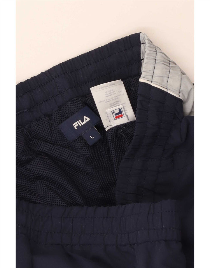 Fila Мужские укороченные спортивные брюки, большие темно-синие полиэстер с цветными блоками