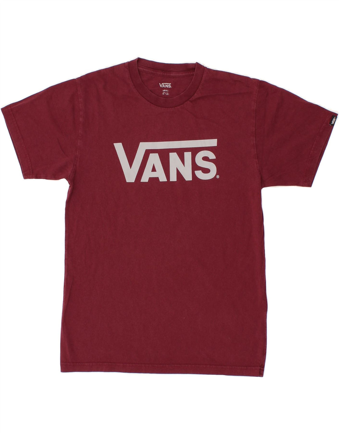 VANS Mens Graphic T-Shirt Top Small Burgundy Cotton Vintage Vans and Second-Hand Vans from Messina Hembry 