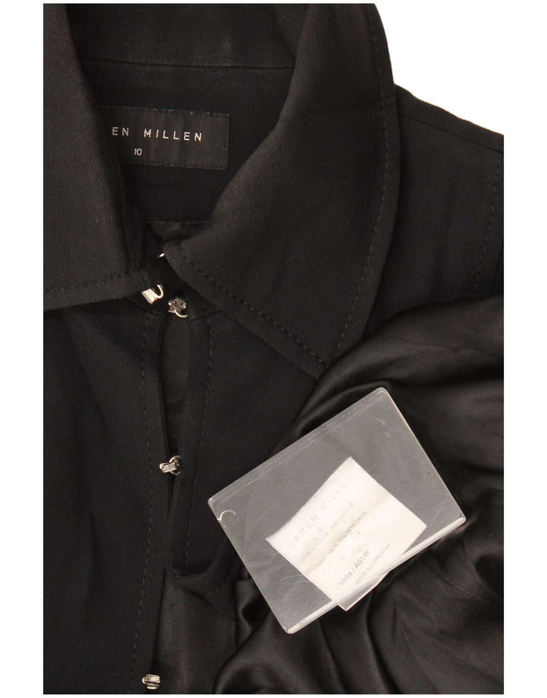 Женский пиджак Karen Millen UK 10, маленький черный из ацетата