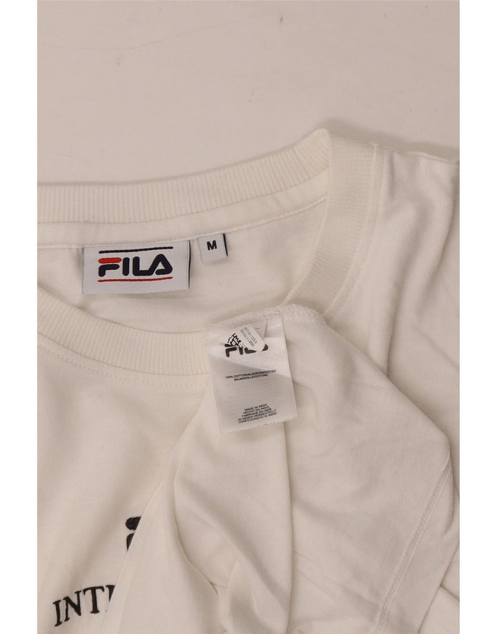 Fila Мужская футболка с рисунком Топ среднего размера, белый хлопок