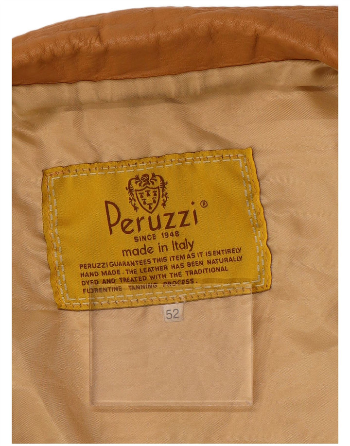 Peruzzi Женская кожаная куртка IT 52 2XL Бежевая кожа
