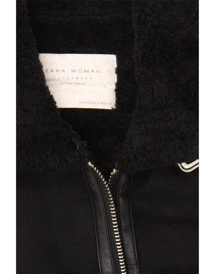 Женская куртка из шерпы Zara UK 6 XS, черный полиэстер