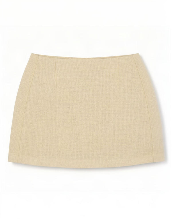 Женская трикотажная мини-юбка Topshop UK 12 Medium W28 Бежевая шерсть