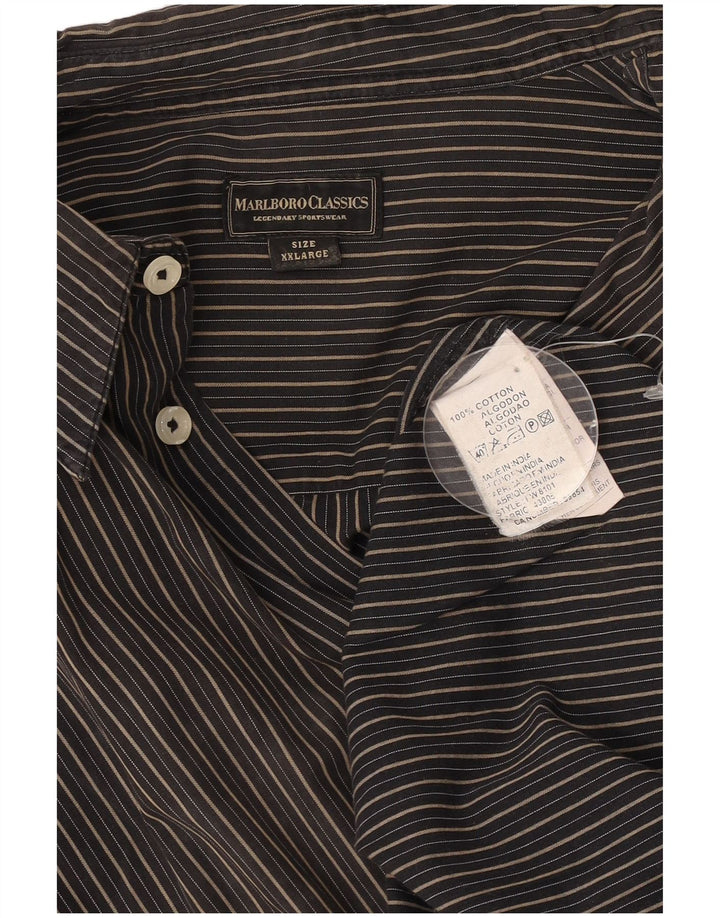 Мужская рубашка Marlboro Classics 2XL, хлопок в черную полоску