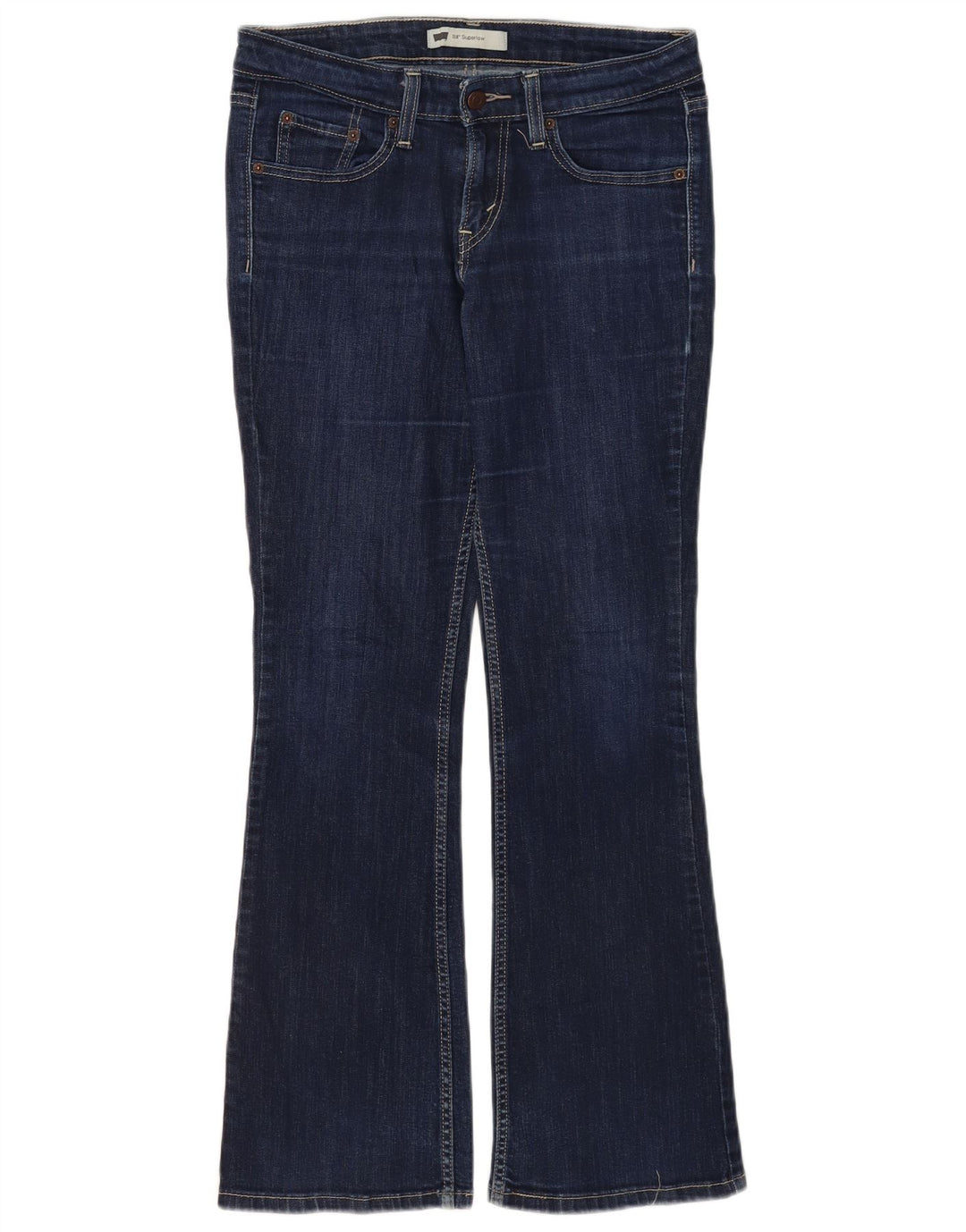 Женские джинсы Levi's 518 Super Low Bootcut, США 7, средние W30 L30, темно-синие