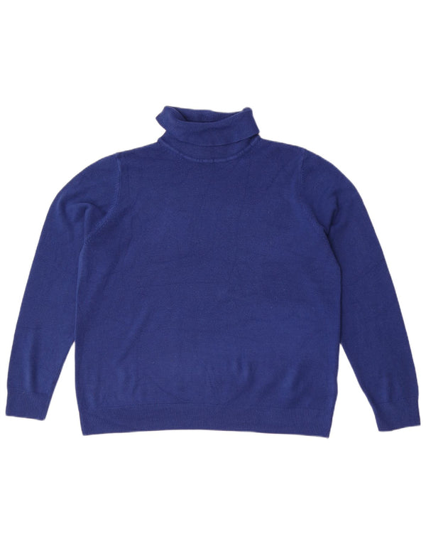 Женский джемпер с высоким воротником Marks & Spencer, Великобритания, 18 XL, синий акрил