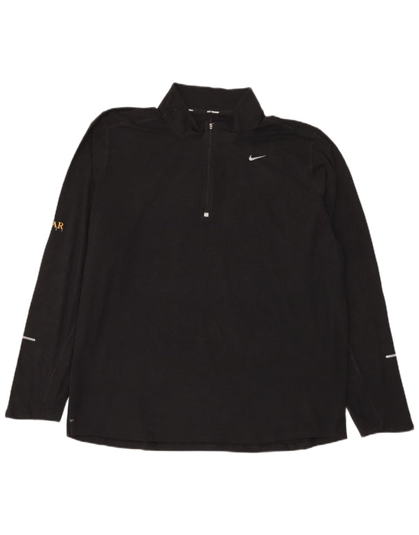 Мужской пуловер с воротником на молнии Nike Dri Fit 2XL, черный полиэстер